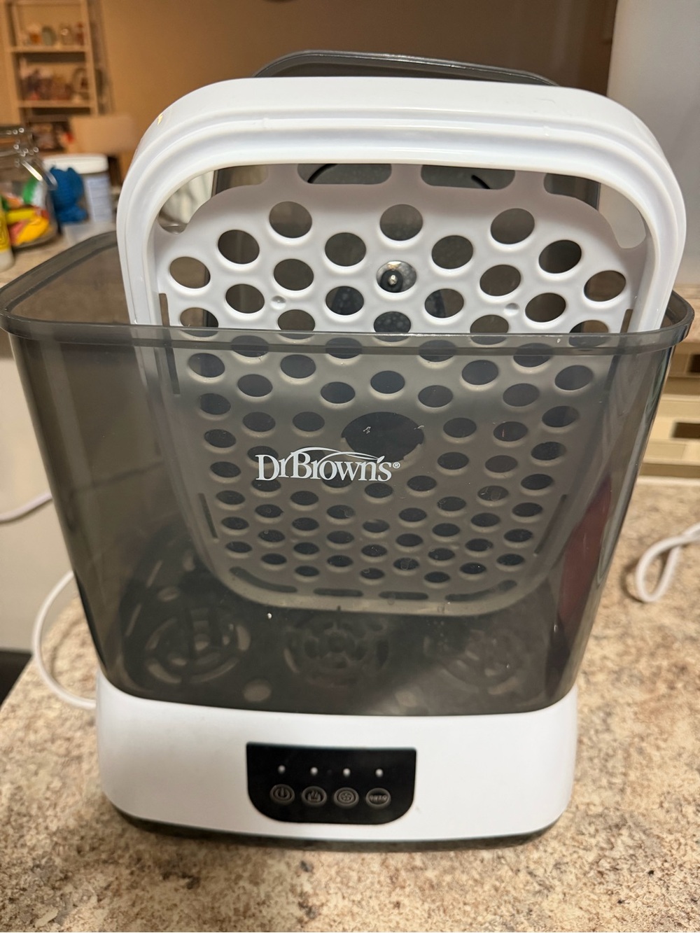 Dr. Brown’s Baby Bottle Sterilizer in White and Gray